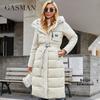 Gasman 2021 Women's Jacket Long Elegant Fashion Winter Coat for Women Brand Zipper Pocket Warm Parka with Belt Down Jackets 8189