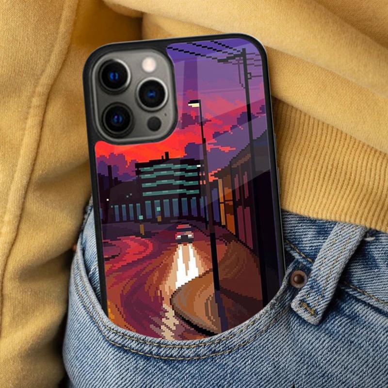 Мягкий чехол для телефона в пиксельной эстетике для iPhone 17 Air 16e Pro max 15 Pro 13 14 Plus 11 12 MagSafe Магнитный Coque