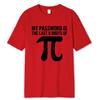 Мужская футболка 100% хлопок с принтом математических уравнений, забавная мужская футболка, модная футболка большого размера, мой пароль — последние цифры числа Пи