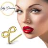 KODY PIERCING 9K Gold L-Shaped Infinity Nose Stud - Quality Piercing