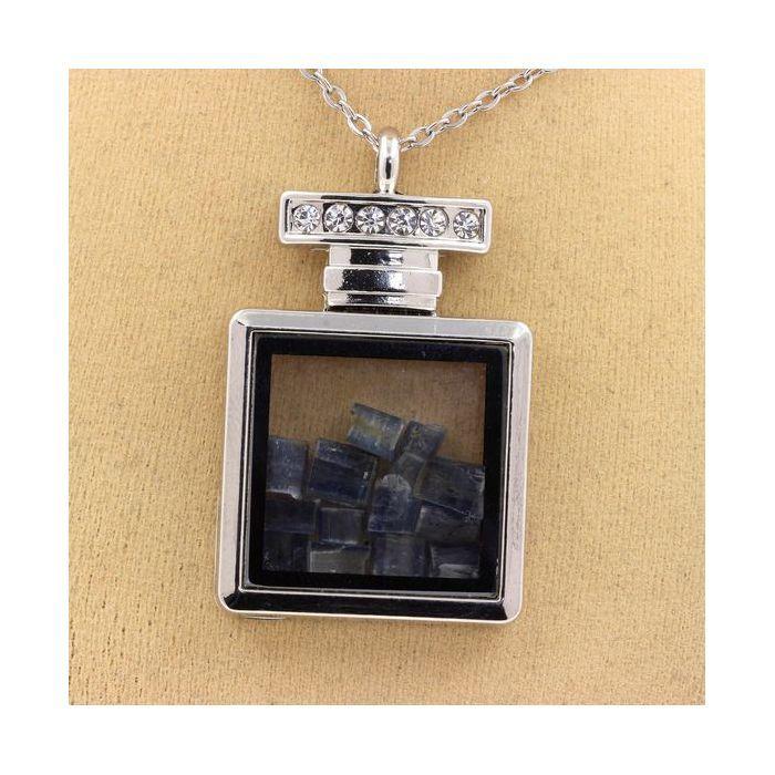 Stones and Minerals. Raw Kyanite Necklace. Bottle Model.