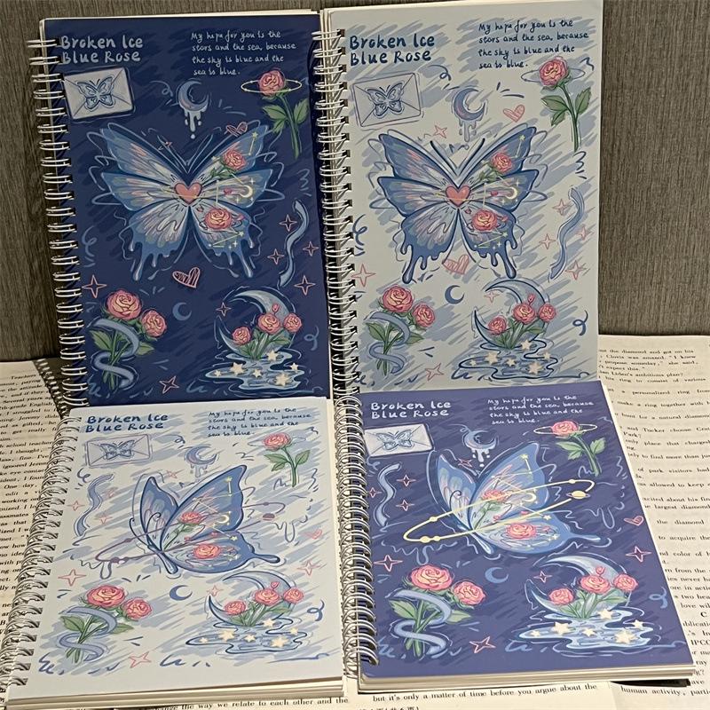 4Pc/set Sweet Bow Coil Notebook Butterfly A5 Coil Planner Portable Notepad for Kids Girl Birthday Party Gift Back To School