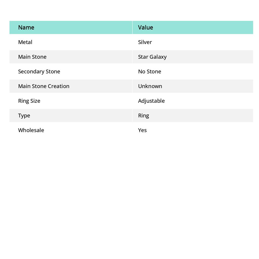 Кольцо с регулируемым камнем Star Galaxy Gemstone, ручная работа, подарок на годовщину, ювелирные изделия U7C76