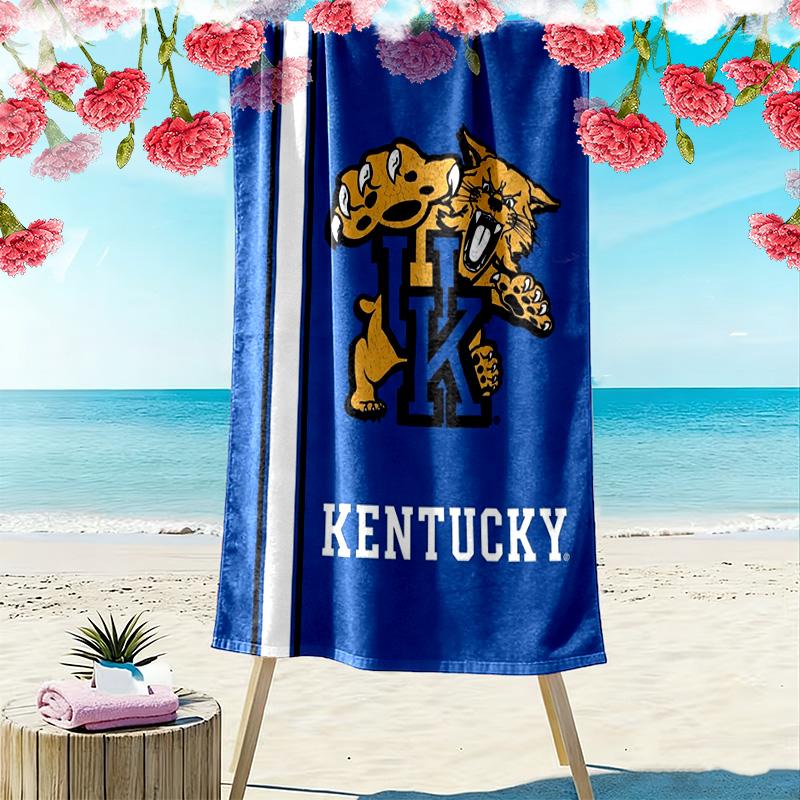 Kentucky Wildcats Print Beach Towel, Large Soft Quick Dry Towel for Beach Camping Swimming