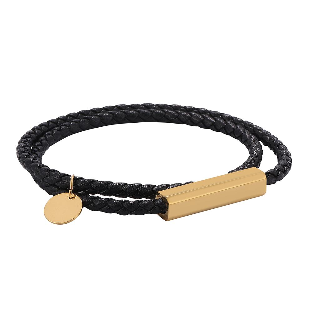 Модные кожаные браслеты женские, из нержавеющей стали, многослойные плетеные веревочные браслеты для женщин, женские браслеты, ювелирные изделия