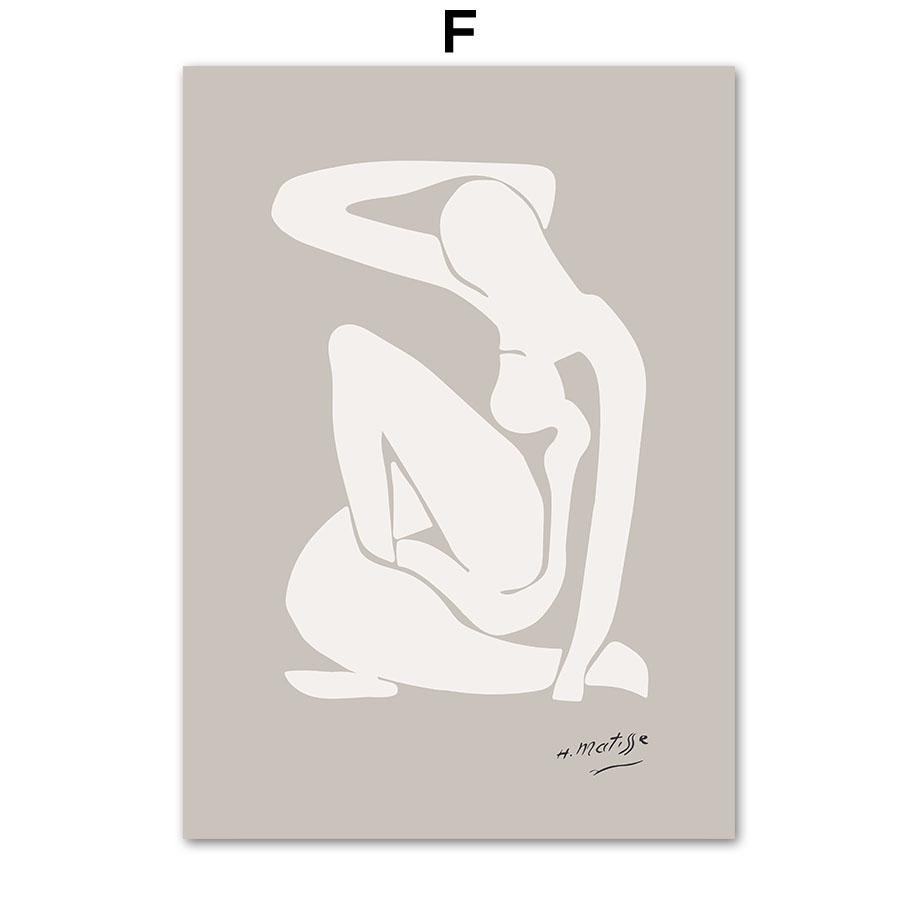 Abstract Matisse Line Face Red Lips Nude Wall Art Canvas Painting Nordic Posters And Prints Wall Pictures For Living Room Decor