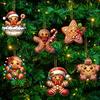 24pcs Christmas Ornaments Set 2D Gingerbread Men Wooden Tree Decorations,Festive Hanging Charms with Gift Tags for Holiday Ambiance,For Christmas,