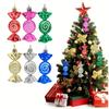 6pcs Ornaments Christmas Candy Hanging Ornaments Christmas Party Decoration Pendant Christmas Gifts Garland Decoration,6 colors