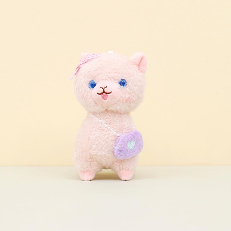 Charming Short Plush Alpaca Keychain Creative Bag Accessory Stuffed Toy