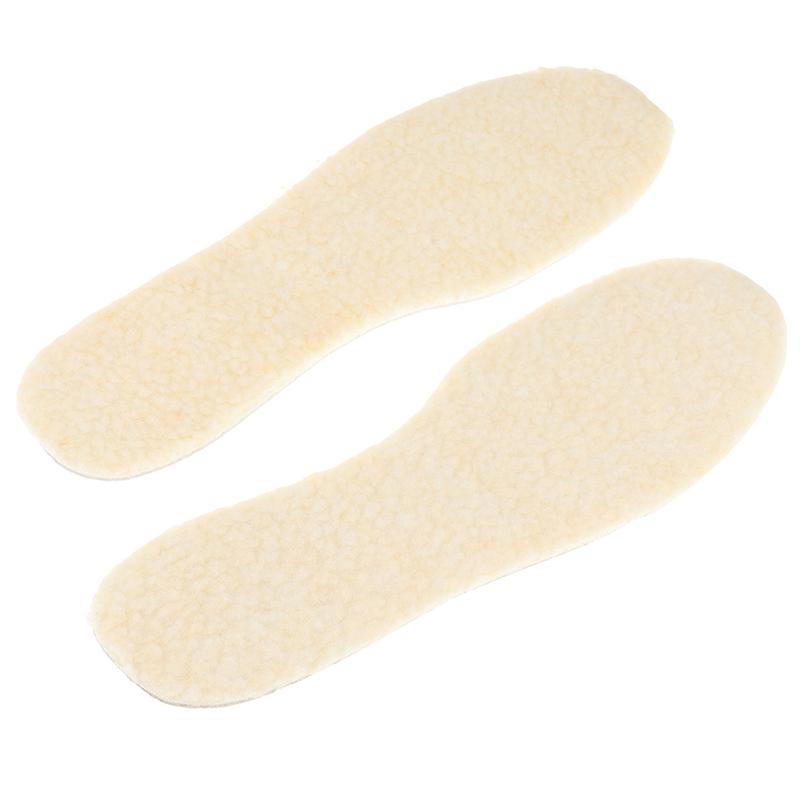 1 Pair Of Aluminum Foil Lamb Wool Insoles Winter Warm Soft Plus Velvet Insoles