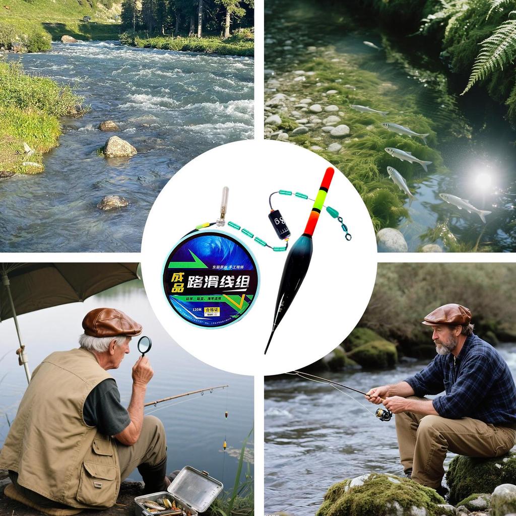 Fishing Line Automatic Bobber Angling Tool Automatic Float Fishing Line Set With Automatic Float/120M Ready-to-use Sliding Float