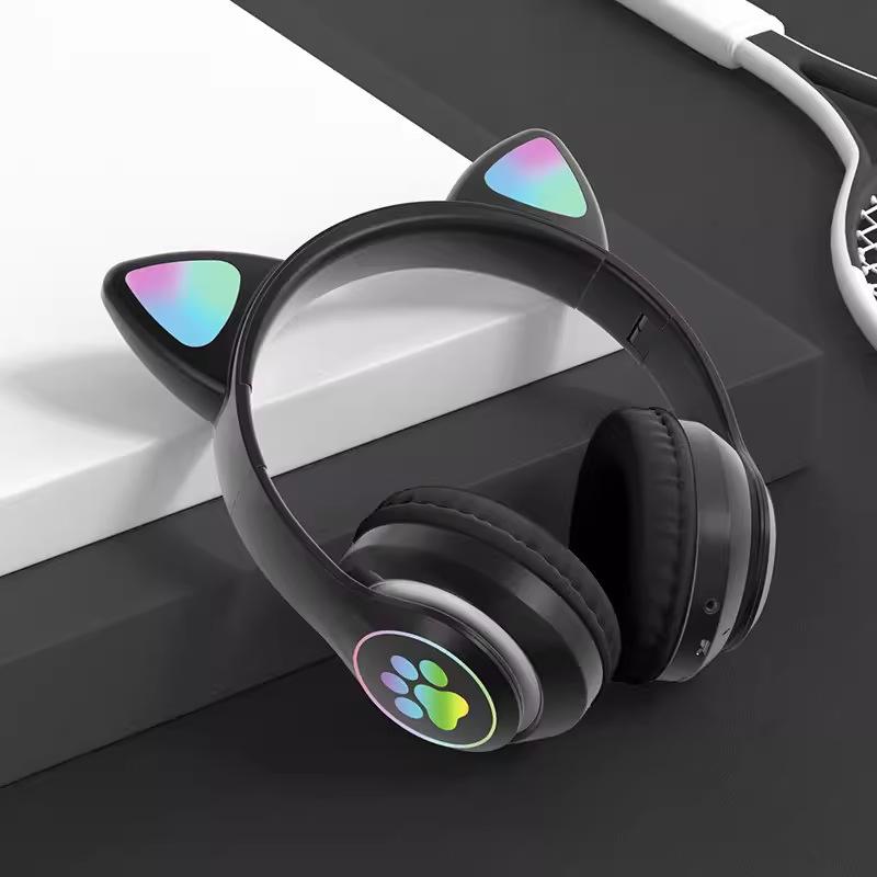 Cat Ear Luminous Headset STN-28 Girls' Cute E-sports Game Wireless Headset Bluetooth Headset