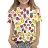 Children's Fashion Casual Short Sleeve Plant Printed Round Neck T-Shirt Top
