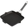 Zwilling Staub Grill Pan with Silicone Handle, Square, 24x24 Cm, Black (40509-344-0)