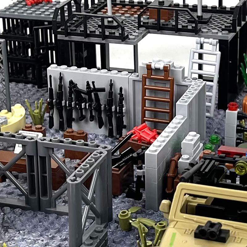 MOC военный тренировочный лагерь аванпост тир DIY строительные блоки игрушки