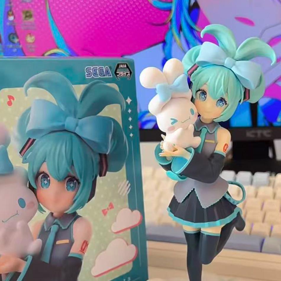 Hatsune Miku X Cinnamoroll Collaboration Figure Set Cute Anime Collectible Model Toys 2 Styles for Fans