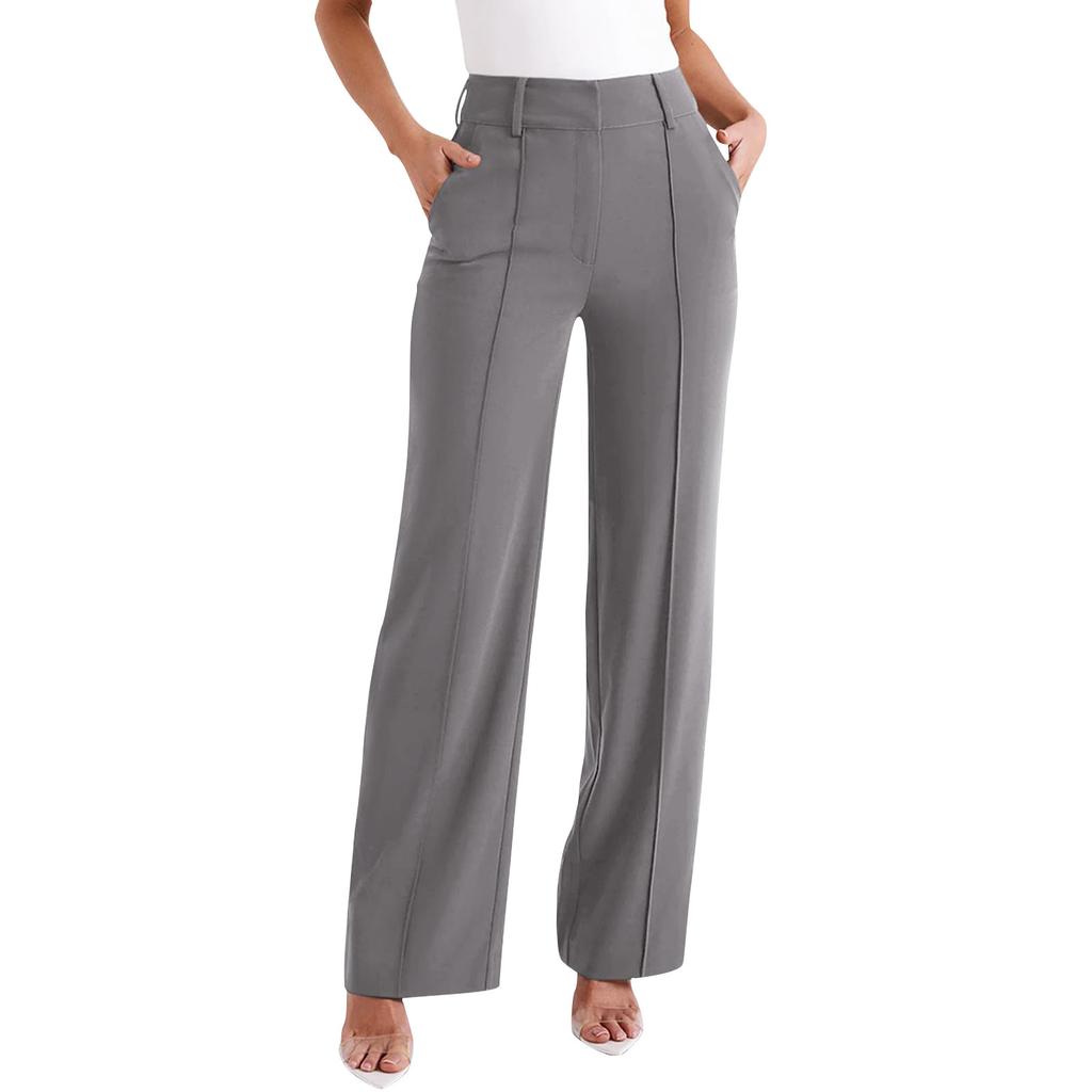 Женские льняные брюки с широкими штанинами, эластичные брюки-палаццо с высокой талией, повседневная свободная одежда для пляжного отдыха с карманами