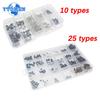 250pcs Micro Tact Push Button Switches Assorted Kit 10/25 Types Car Remote Control Button Press Switch DIY Assorted Kit with Box