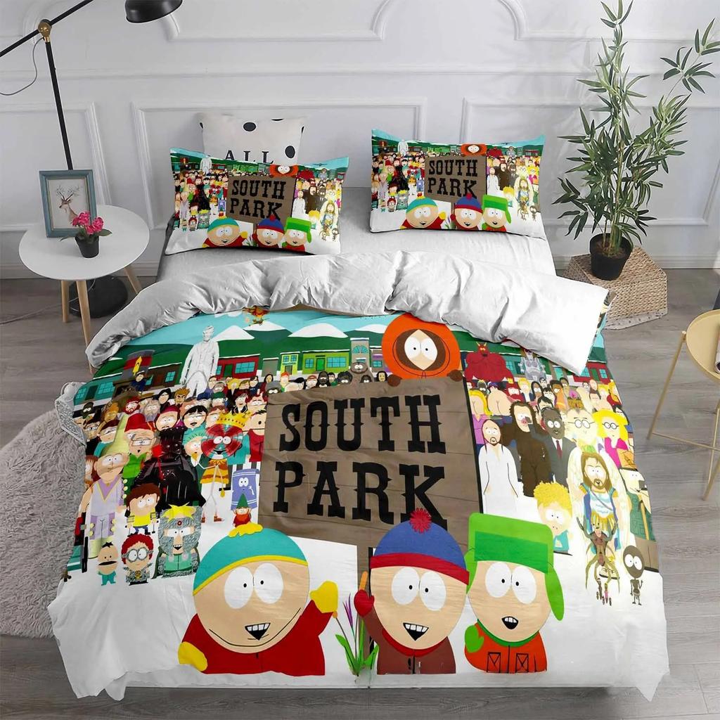 Cartoon South Park Bedding Sets Child Quilt Duvet Cover Pillow Case 2-3 Pieces Sets Queen King Size