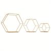 Hexagon Wall Shelf 3 Hanging Shelves, Loft Wall Shelf ShelvesIron & Wood Floating Shelves for Living Room, Bedroom, Kitchen