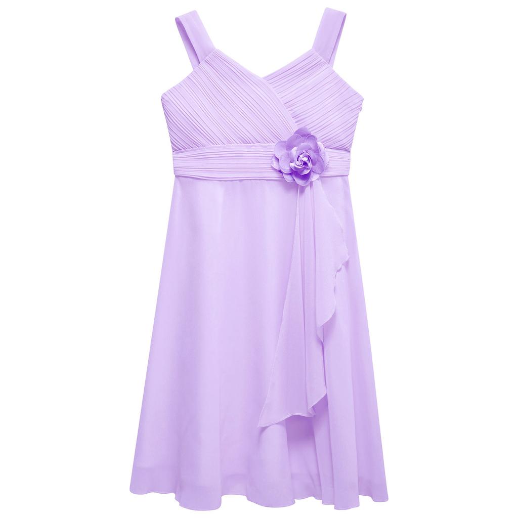Chiffon Sleeveless Flower Girl Dress Kids Junior Bridesmaid Wedding Party Gown Formal Dresses