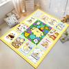 Cute Cartoon Pattern Carpet with Yellow Border for Living Room Decor Suitable for use as an anti-slip for living room bedroom sofas