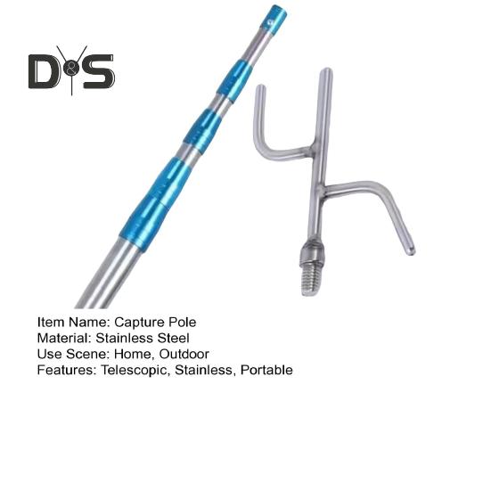 Телескопический захват из нержавеющей стали с крюком для захвата, съемник для штор, сушилка для одежды, съемник для рыболовной сети, портативный грузовой захват для дома