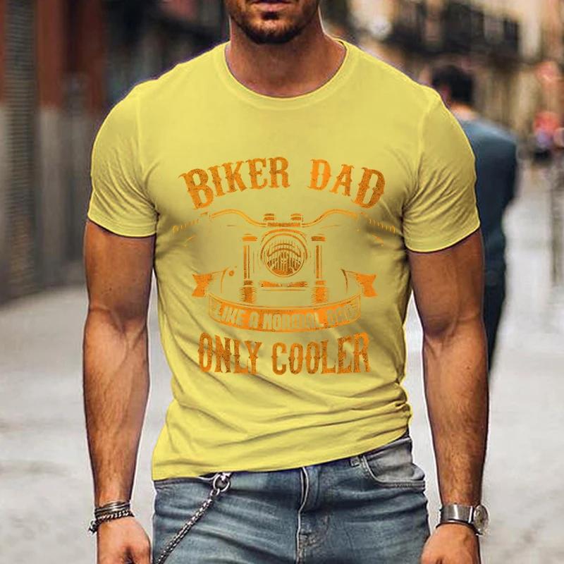 Мужская футболка с принтом Biker Dad Only Cooler Print, новая модная летняя забавная футболка с коротким рукавом Biker Daddy, футболки больших размеров