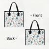 Cute Floral Balloon Printed Tote Bag Casual Large Capacity Portable Canvas Handbag for Daily Shopping Travel Commute