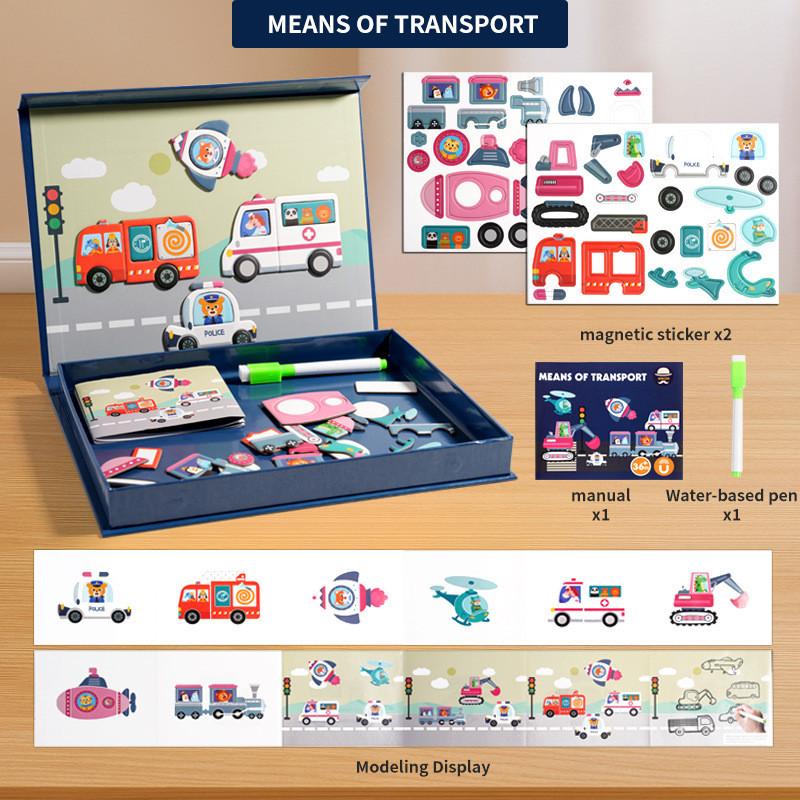 Wooden Childrens Puzzle With Magnetic Faces For Kids Ages 3 To 6 Educational Toy