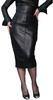 New Unique Black Women's Designer Below Knee Pencil Skirt Genuine Lambskin Leather