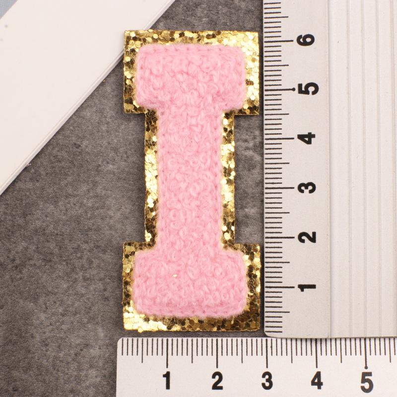 Алфавит 26 букв блестки синель для одежды сумки куртка розовый швейные принадлежности декор