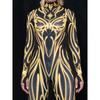 Women Sexy Psychedelic Jumpsuit Halloween Art Sun Rays Nova Print Bodysuit Holiday Party Zentai Suit Rave Outfit Unique Catsuits
