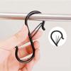 Windproof S-hook Metal Hook Without Drilling, Bathroom Anti-drop Storage S-shaped Spring Buckle Anti-disengagement Hook