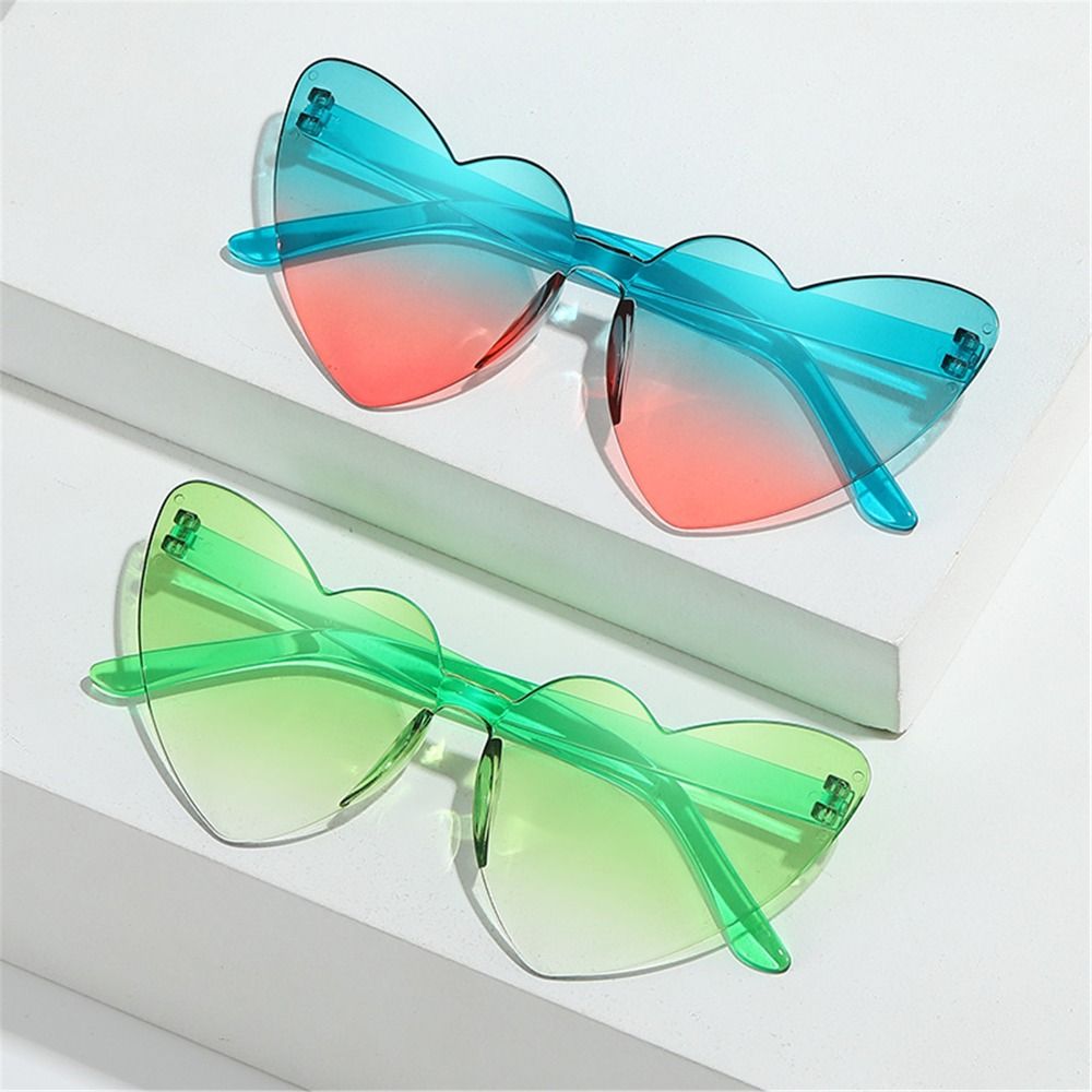 UV Protection Lightweight Comfortable Durable High Quality Multi Colored Lenses Female Male Sun Glasses Heart-shaped