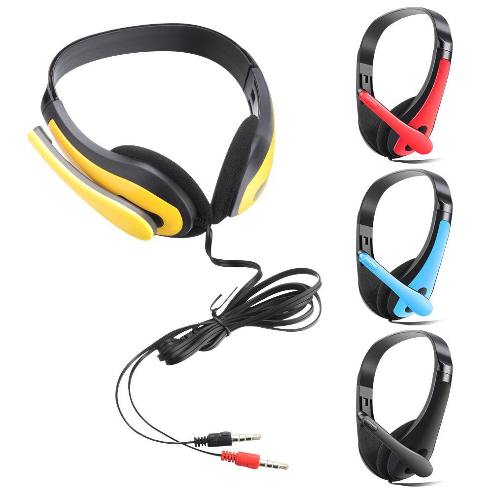 Bass Stereo For PC Computer Phone Microphone Headset Head Headphone Headset 3.5mm
