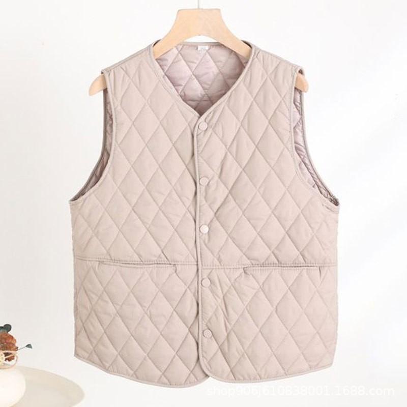 Autumn and Winter Women's Vest Liner, Light Feather Velvet Down Cotton Vest Thermal Vest, Slim-fitting Short Collar Vest