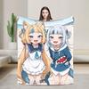 Super Warm Blanket Camping Sameko Saba VTuber Throw Blanket  Flannel Bedspread For Couch Bed Funny Sofa Bed Cover