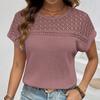 Женские модные повседневные летние весенние блузки и рубашки с круглым вырезом с короткими рукавами
