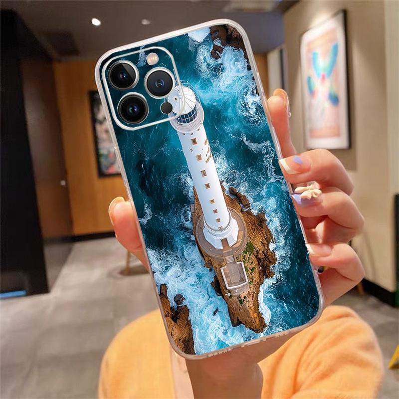 Чехол для телефона Carcasa Funda Для iPhone 17 Pro Max Air 16 15 14 13 Pro Max 15 16 Pro 15Plus Чехол Маяк