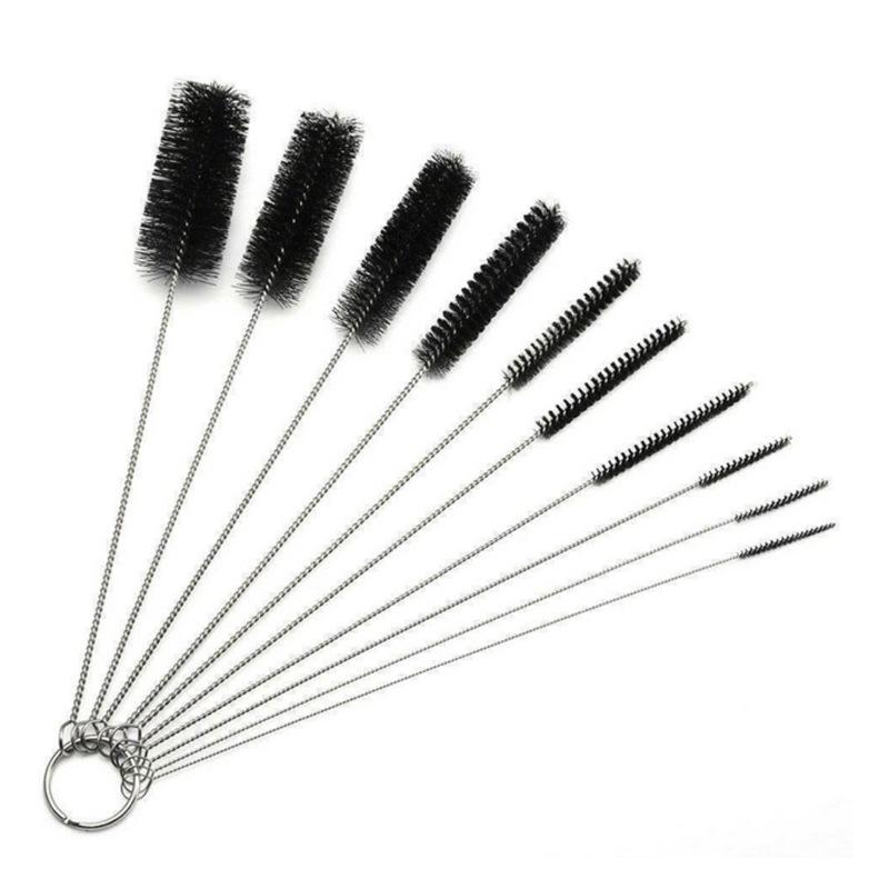 Щетка для чистки из нержавеющей стали, 10 шт./компл., щетка для очистки трубок от сорняков, стекло, кальян, курение Cachimba Pipas Fumar, щетка для бутылочки для кормления