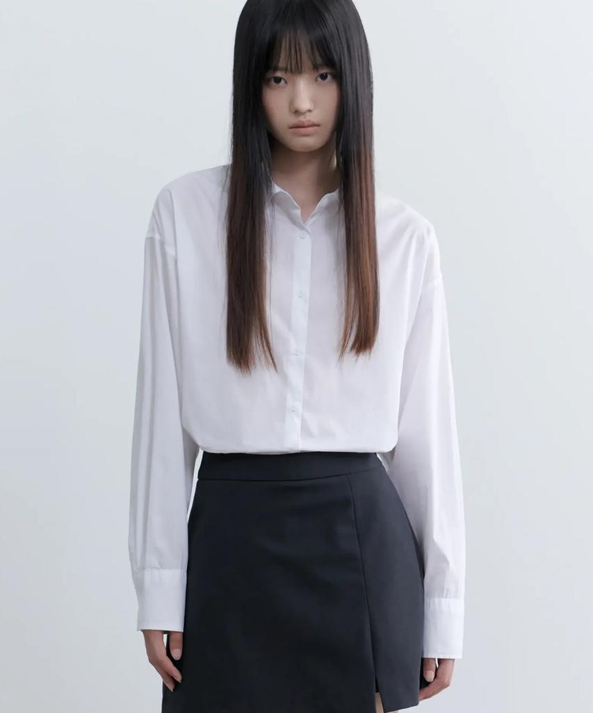 MUSINSA STANDARD WOMAN Women'S Cotton Nylon Oversized Shirt [White]