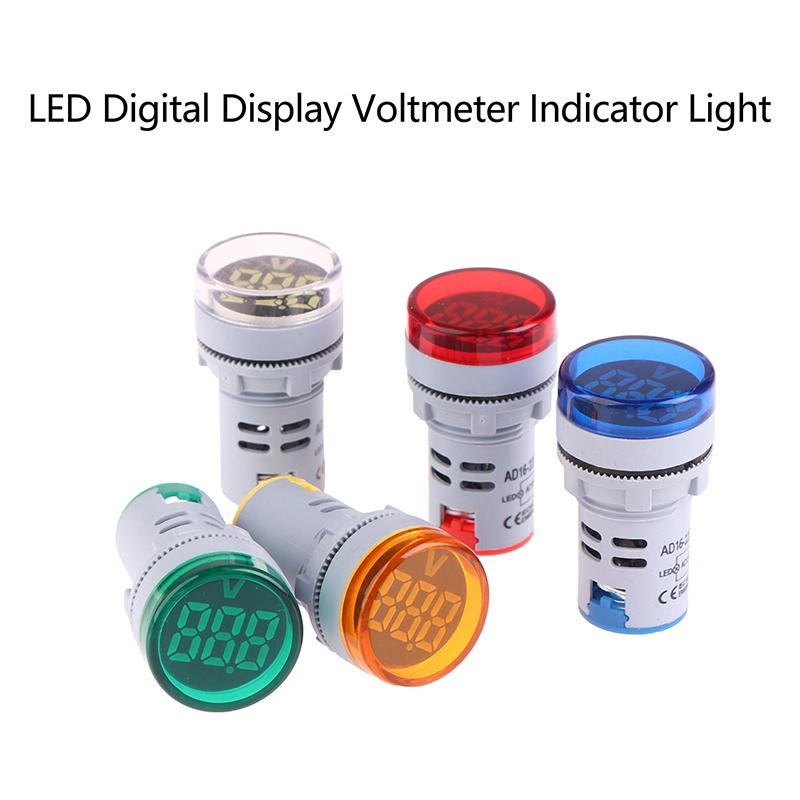 Мини-метр напряжения Ad16-22Dsv, 22 мм, светодиодный индикатор напряжения с цифровым дисплеем, сигнальная лампа/контрольная лампа