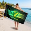 Norwich City Custom Beach Towel, Personalized Name Text Print, Football Logo Soft Quick‑Dry Towel Holiday Gift