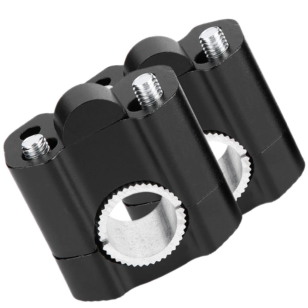 2pcs Aluminum Alloy 28mm Motorcycle Handlebar Handle Bar Mounting Clamps Riser Black