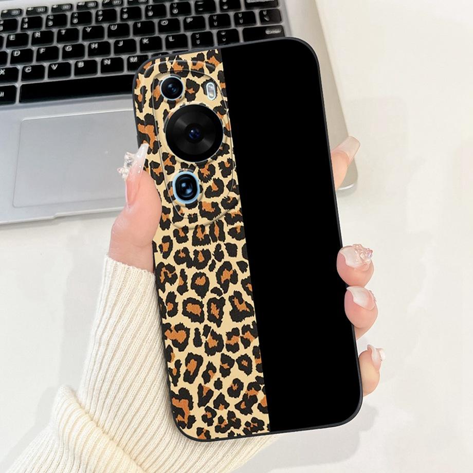 For Huawei P60 Art / P60Pro / HuaweiP60 Case Liquid Silicone Soft TPU Back Cover Phone Funda Gothic Black Night Bumper Panda Bag