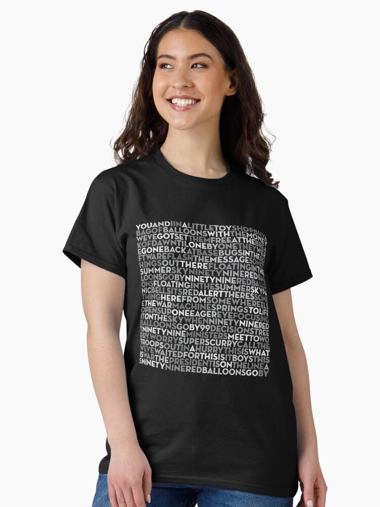 Nena 99 Red Balloons - Nena (lyrics) v.4 Classic T-Shirt