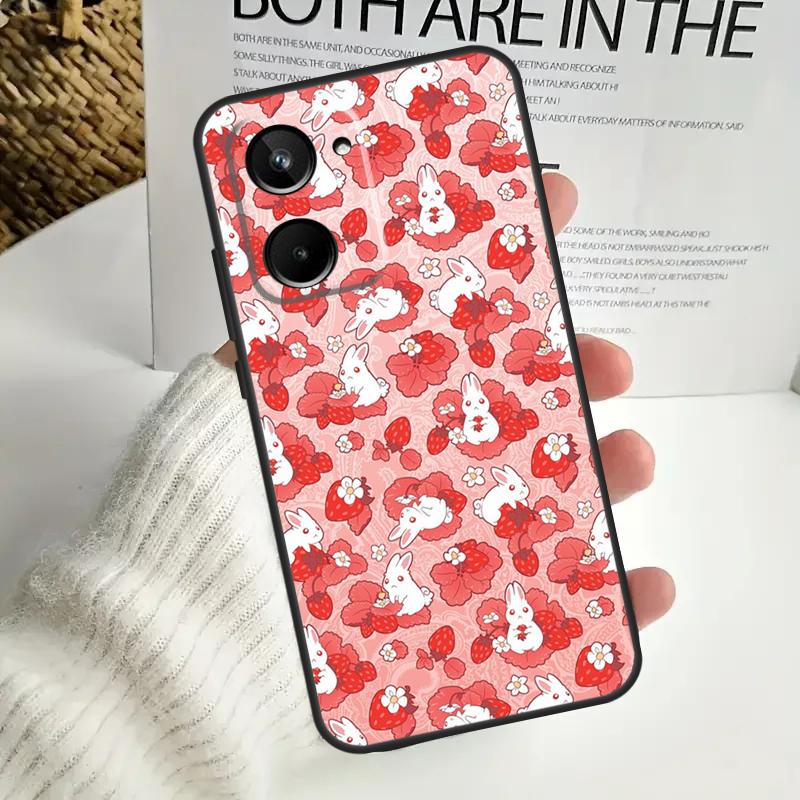 Милый чехол Strawberry для Realme C67 C55 C53 C51 C35 C33 C31 C30 C25s C21Y GT Neo 5 GT5 9 10 11 12 Pro Plus