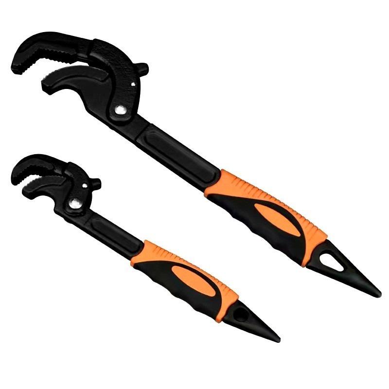 2 Pcs/Set 14-30/30-60mm Universal Key Pipe Wrench Open End Spanner Set High-carbon Steel Snap Grip Tool Plumber Multi Hand Tool