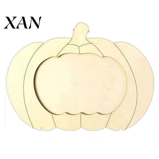 Unfinished Wood Photo Holder Wooden Pumpkin Frame, Halloween Thanksgiving DIY Paintable Craft for Kids, Blank Commemorative Display Picture